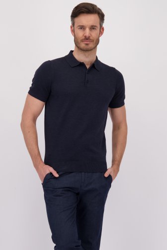 Le devant de Polo bleu foncé à manches courtes de Michaelis pour Hommes