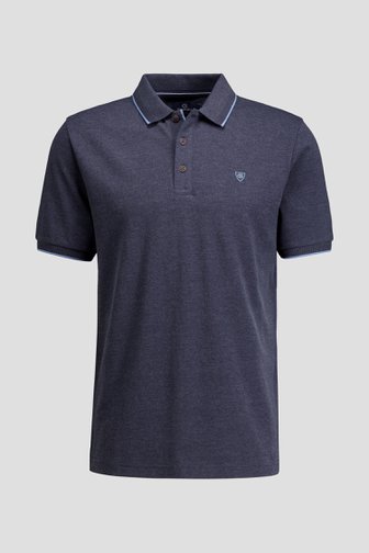 Le devant de Polo bleu foncé chiné à manches courtes de Dansaert Blue pour Hommes