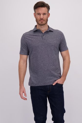 Le devant de Polo bleu foncé chiné de Upper East pour Hommes