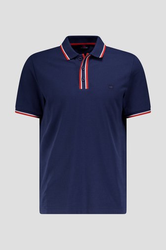 Polo bleu marine avec accent rouge de Dansaert Blue pour Hommes