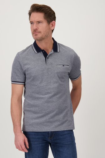 Polo bleu  mélangé avec poche poitrine de Dansaert Blue pour Hommes