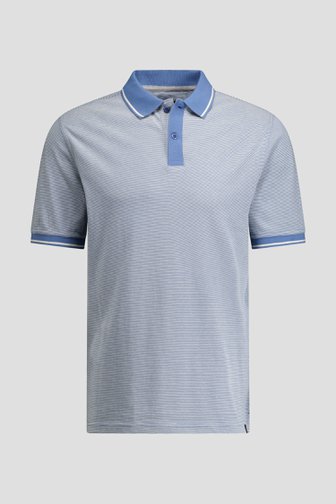 Le devant de Polo bleue à manches courtes de Ravøtt pour Hommes