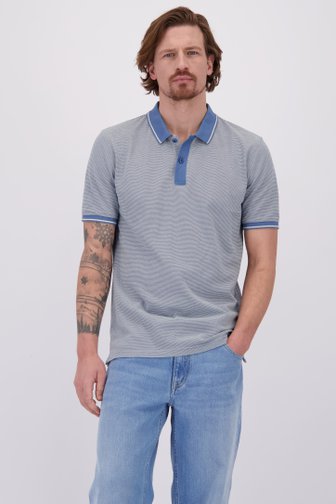 Le devant de Polo bleue à manches courtes de Ravøtt pour Hommes