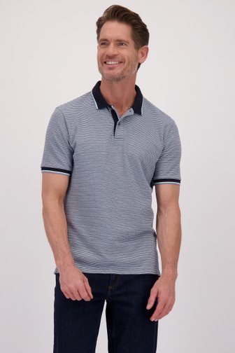 Le devant de Polo bleue avec motif navy-blanc de Dansaert Blue pour Hommes