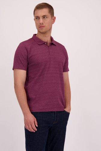 Le devant de Polo bordeaux à manches courtes de Casual Five pour Hommes