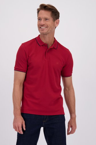 Le devant de Polo bordeaux à manches courtes de Dansaert Blue pour Hommes