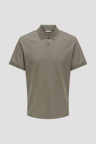 Le devant de Polo brun clair à manches courtes de Only & Sons pour Hommes