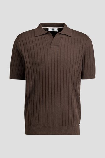 Photo produit 1 de Polo brun en maille à manches courtes de Upper East pour Hommes