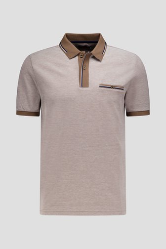 Le devant de Polo brun mêlé de Dansaert Blue pour Hommes
