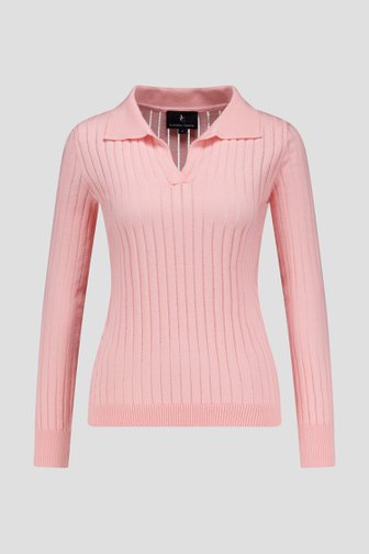 Polo côtelé rose clair de AC by Annelien Coorevits pour Femmes