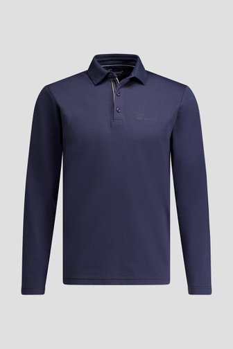 Le devant de Polo de golf bleu foncé à manches longues de Dansaert Golf Club pour Hommes