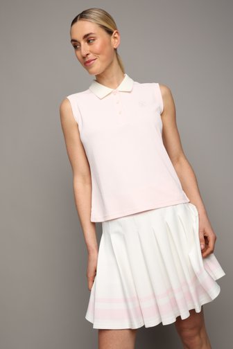 Le devant de Polo de golf sans manches rose de Dansaert Golf Club pour Femmes