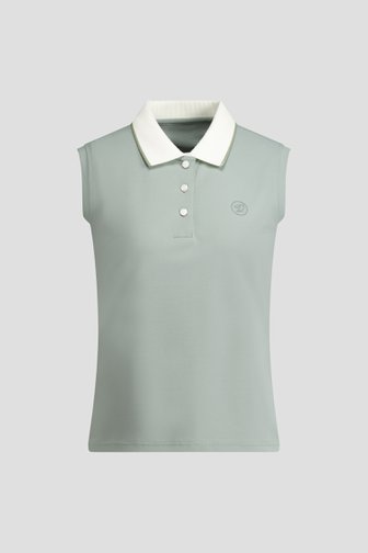 Le devant de Polo de golf sans manches vert de Dansaert Golf Club pour Femmes
