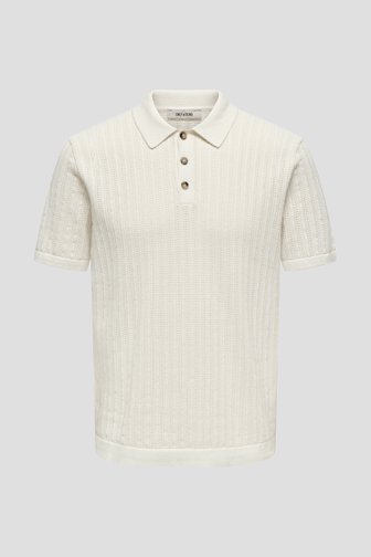 Le devant de Polo écru en tissu structuré  de Only & Sons pour Hommes