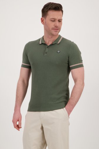 Polo en tricot texturé vert de BlueFields pour Hommes