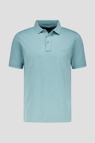Polo gris-blue à texture rayée de Ravøtt pour Hommes