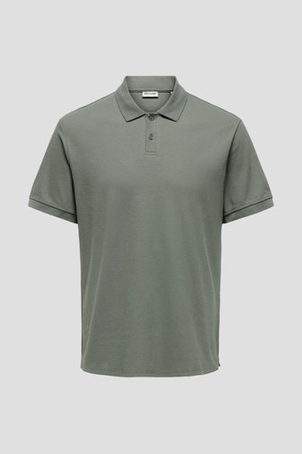 Le devant de Polo gris-vert à manches courtes de Only & Sons pour Hommes