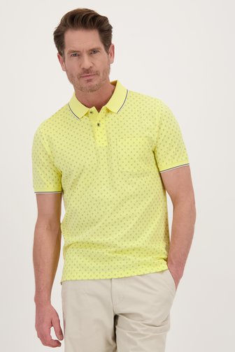 Polo jaune clair à imprimé fin	 de Dansaert Blue pour Hommes