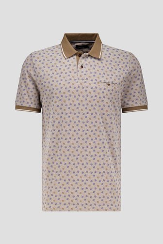 Polo marron à imprimé bleu de Dansaert Blue pour Hommes