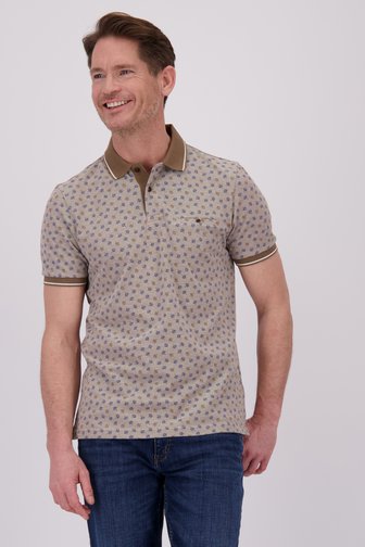 Polo marron à imprimé bleu de Dansaert Blue pour Hommes