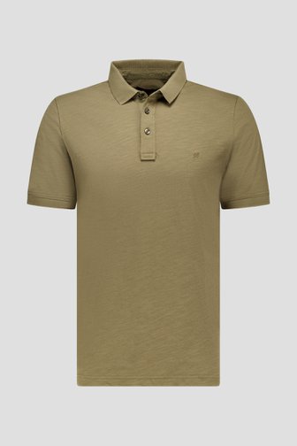 Polo marron à texture rayée de Ravøtt pour Hommes
