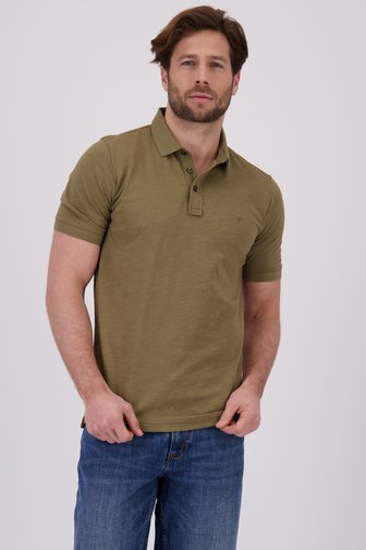 Polo marron à texture rayée de Ravøtt pour Hommes