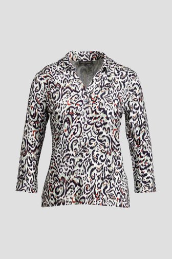 Productfoto 1 van Polo met 3/4 mouwen en paisleymotief door Claude Arielle voor Dames