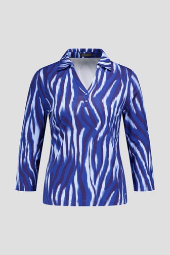 Productfoto 1 van Polo met blauwe print door Claude Arielle voor Dames