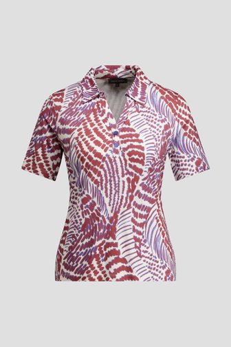 Productfoto 1 van Polo met bruin-blauwe print door Claude Arielle voor Dames