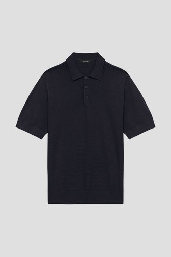 Le devant de Polo navy à manches courtes de Matinique pour Hommes