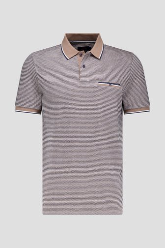 Polo rayé bleu-marron de Dansaert Blue pour Hommes