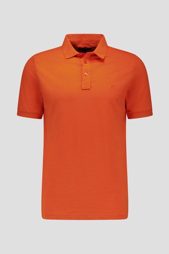 Polo rouge-orange à texture rayée de Ravøtt pour Hommes