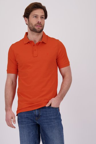 Polo rouge-orange à texture rayée de Ravøtt pour Hommes