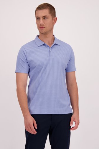 Le devant de Polo texturé bleu clair de Casual Five pour Hommes