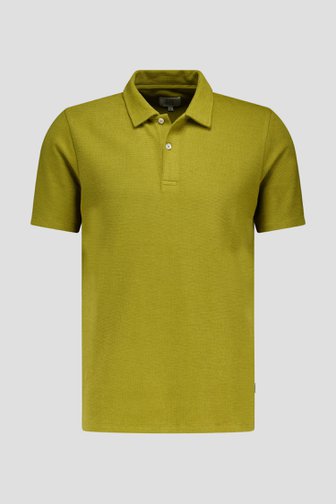 Polo texturé vert olive de Casual Five pour Hommes