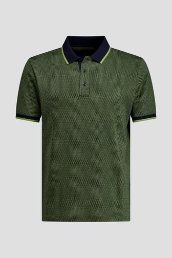 Le devant de Polo vert à carreaux de Ravøtt pour Hommes