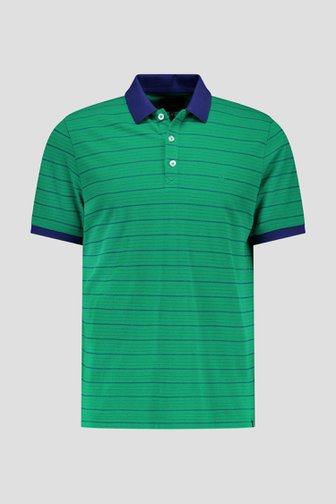 Polo vert à rayures bleues de Ravøtt pour Hommes