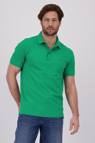 Polo vert à texture rayée de Ravøtt pour Hommes