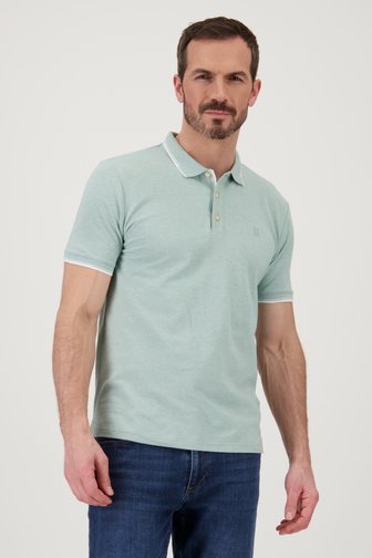 Polo vert avec boutons et rayures blanches de Upper East pour Hommes