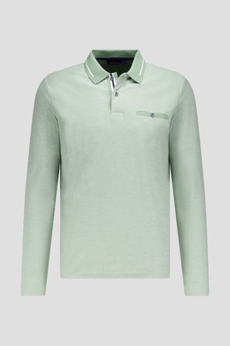 Le devant de Polo vert clair à manches longues de Dansaert Blue pour Hommes