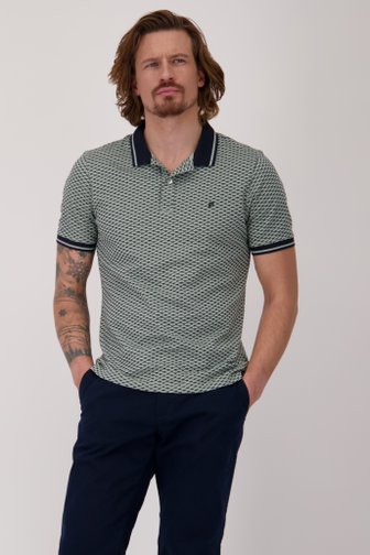 Polo vert clair à motif bleu de Ravøtt pour Hommes