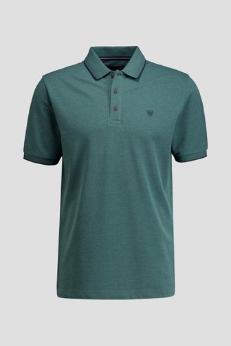 Le devant de Polo vert foncé chiné à manches courtes de Dansaert Blue pour Hommes