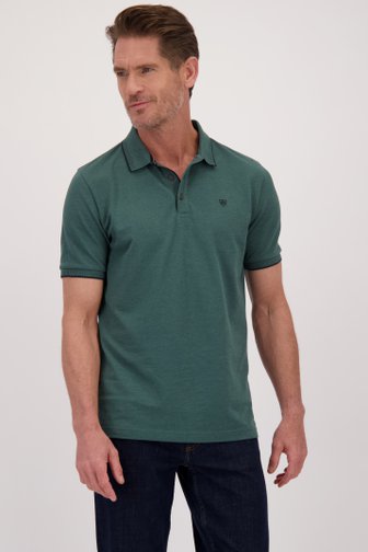 Le devant de Polo vert foncé chiné à manches courtes de Dansaert Blue pour Hommes
