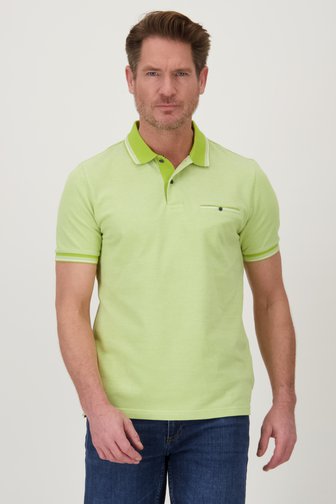 Polo vert mélangé avec poche poitrine de Dansaert Blue pour Hommes