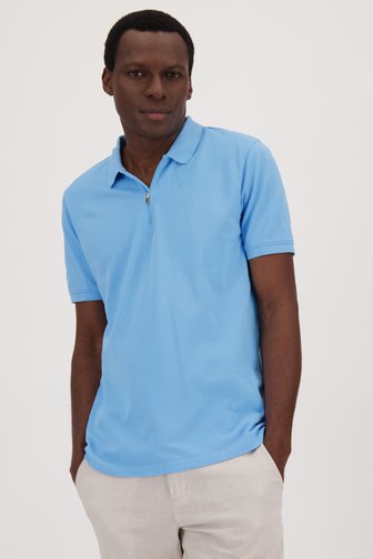 Polo zippé bleu clair	 de Casual Five pour Hommes