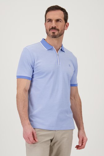 Polo zippé bleu clair  de Upper East pour Hommes