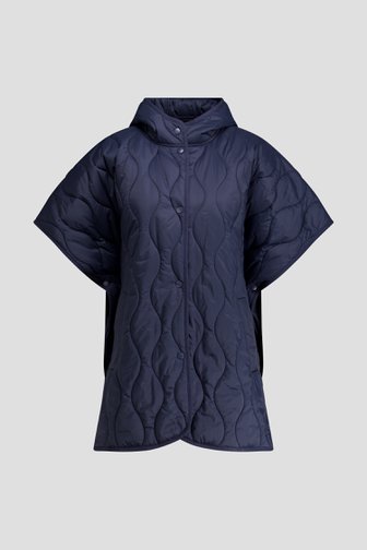 Le devant de Poncho bleu foncé à motif matelassé de Libelle pour Femmes