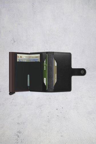 Le devant de Porte-cartes en cuir noir  - Miniwallet original de Secri pour Hommes