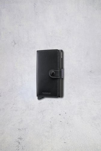 Le devant de Porte-cartes en cuir noir - Miniwallet original de Secri pour Hommes