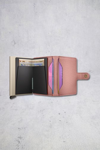 Le devant de Porte-cartes en cuir rose - Miniwallet Pebble de Secri pour Femmes